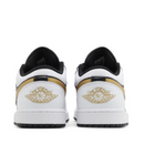 Tênis Air Jordan 1 Low White Black Metallic Gold Swoosh