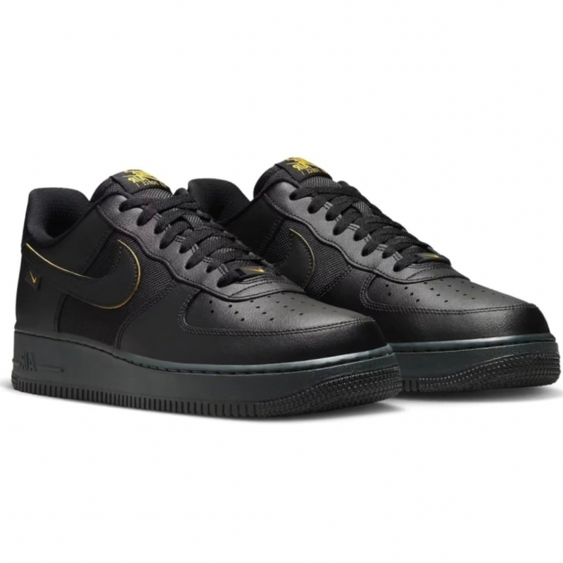 Tênis Nike Air Force 1 Black University Gold